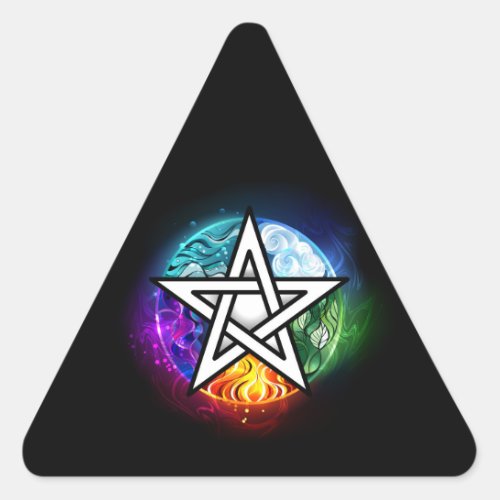 Wiccan pentagram triangle sticker