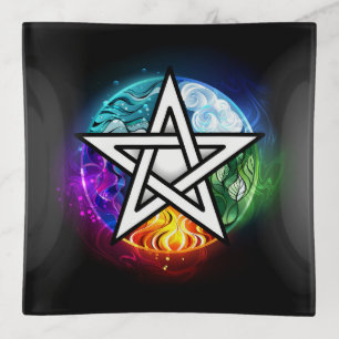 Wiccan pentagram trinket tray
