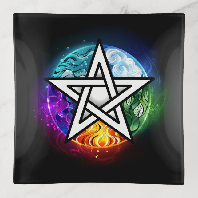Wiccan pentagram trinket tray (Front)