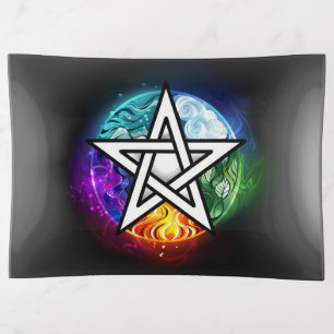 Wiccan pentagram trinket tray