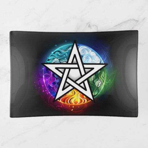 Wiccan pentagram trinket tray