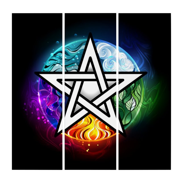Wiccan pentagram triptych (Front)