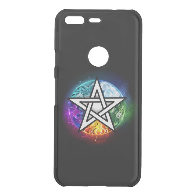 Wiccan pentagram uncommon google pixel case (Back)