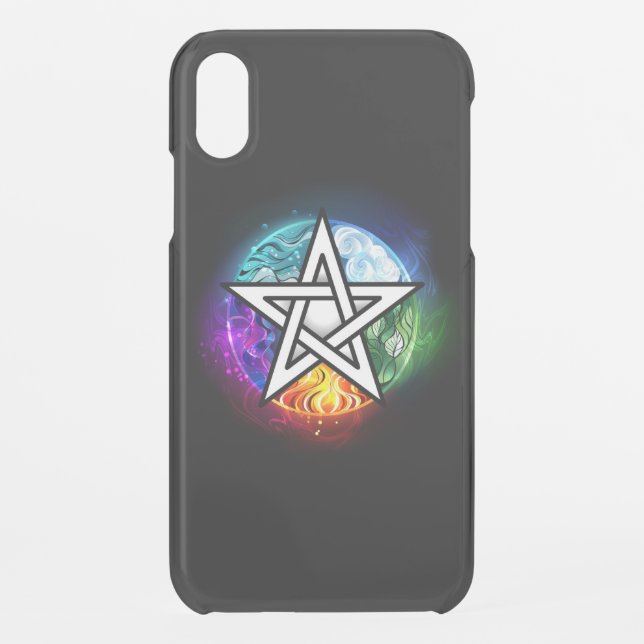 Wiccan pentagram uncommon iPhone case (Back)