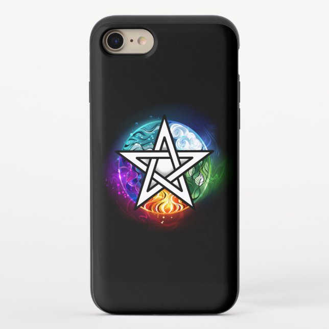 Wiccan pentagram uncommon iPhone case (Back)