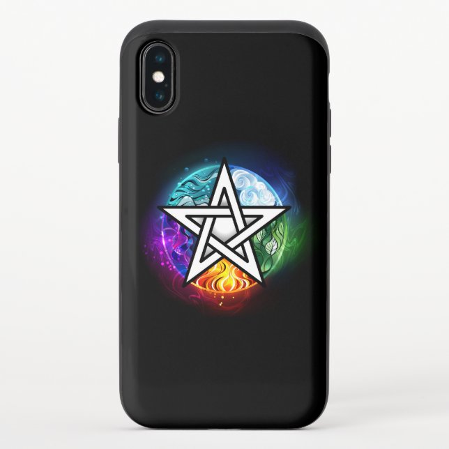Wiccan pentagram uncommon iPhone case (Back)