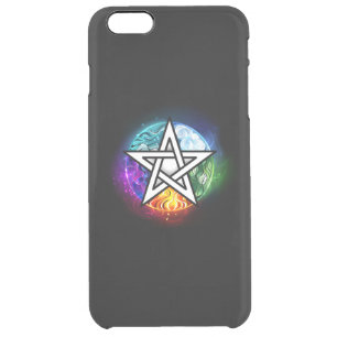 Wiccan pentagram clear iPhone 6 plus case