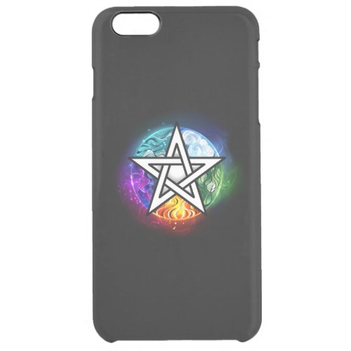 Wiccan pentagram clear iPhone 6 plus case