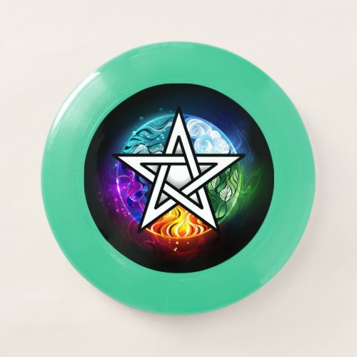 Wiccan pentagram Wham_O frisbee