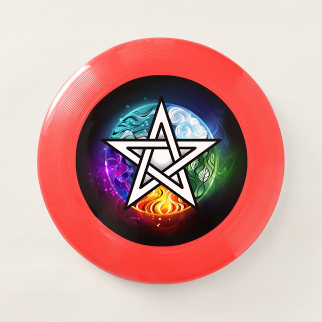 Wiccan pentagram Wham-O frisbee (Front)