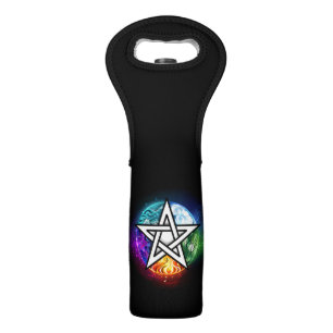 Wiccan pentagram wine bag