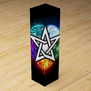 Wiccan pentagram wine box