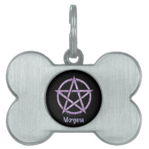 Wiccan Pet PURPLE Personalized Pet Name Tag