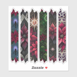 Wiccan Poinsettia Washi Tape Planner Stickers
