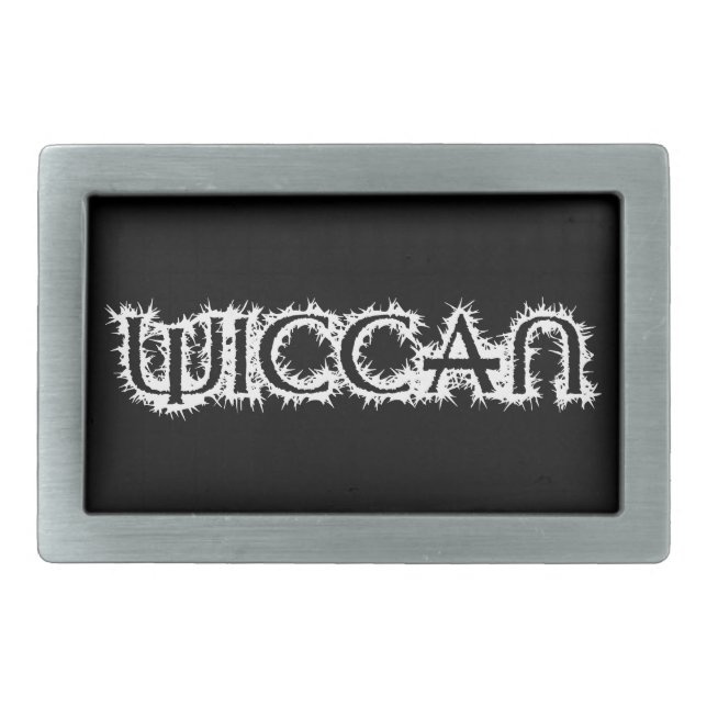 Wiccan Rectangular Belt Buckle (Front)
