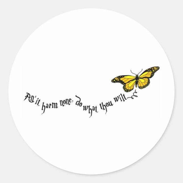 Wiccan rede classic round sticker (Front)