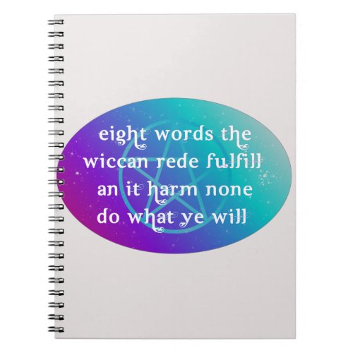 Wiccan rede notepad notebook