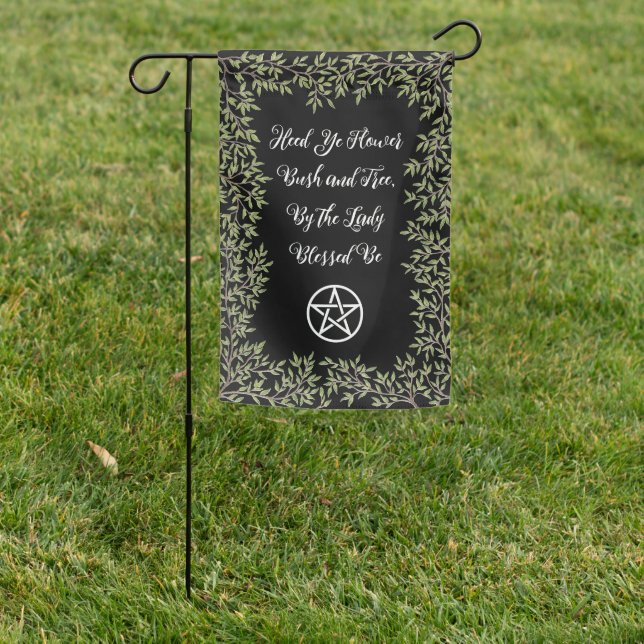 Wiccan Rede Pentacle Garden Flag (In SItu)