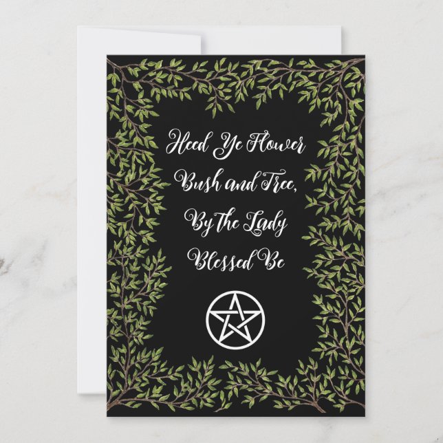 Wiccan Rede Pentacle Invitation (Front)