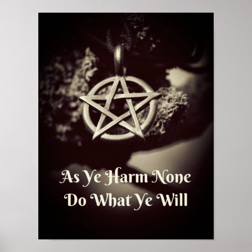 Wiccan Rede Quote Poster As Ye Harm None