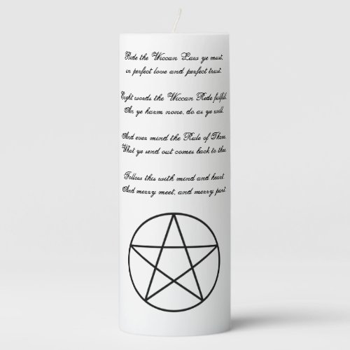 Wiccan Rede Threefold Law Pillar Candle
