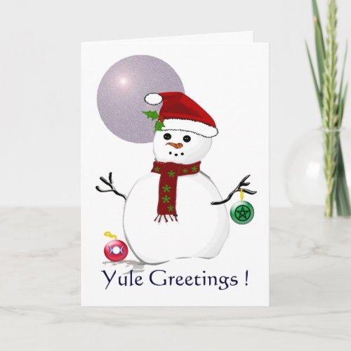 Wiccan Snowman _ Yule Card