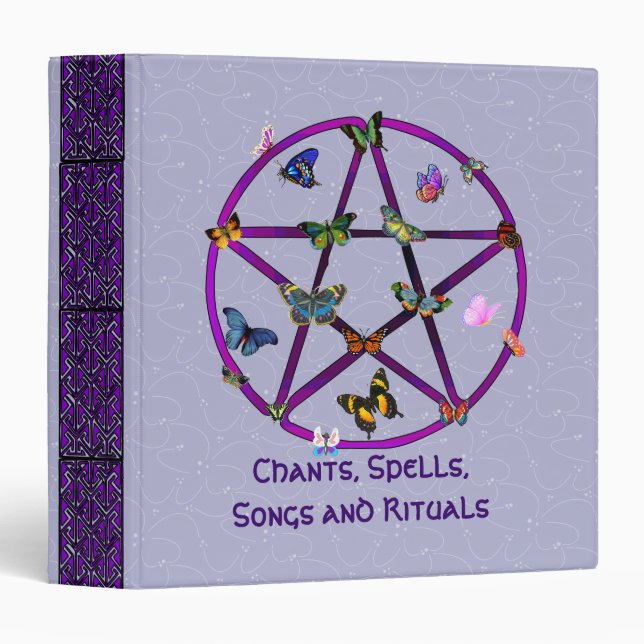 Wiccan Star and Butterflies Binder (Front/Spine)