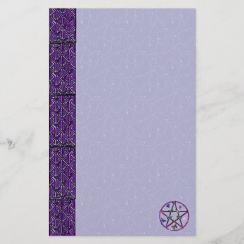 Wiccan Star And Butterflies Stationery by orsobear at Zazzle