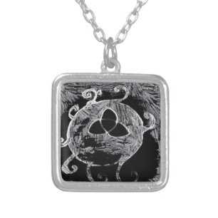 wiccan symbol for the witches silver plated necklace