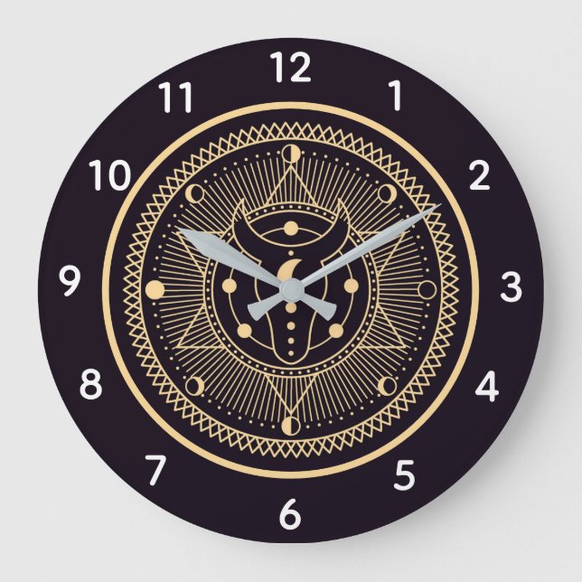 Wiccan Symbols Large Clock (Front)