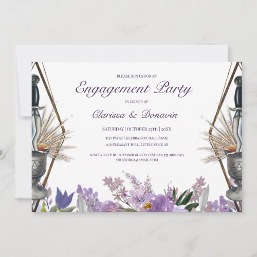 Wiccan Union Purple Handfasting Engagement Party Invitation