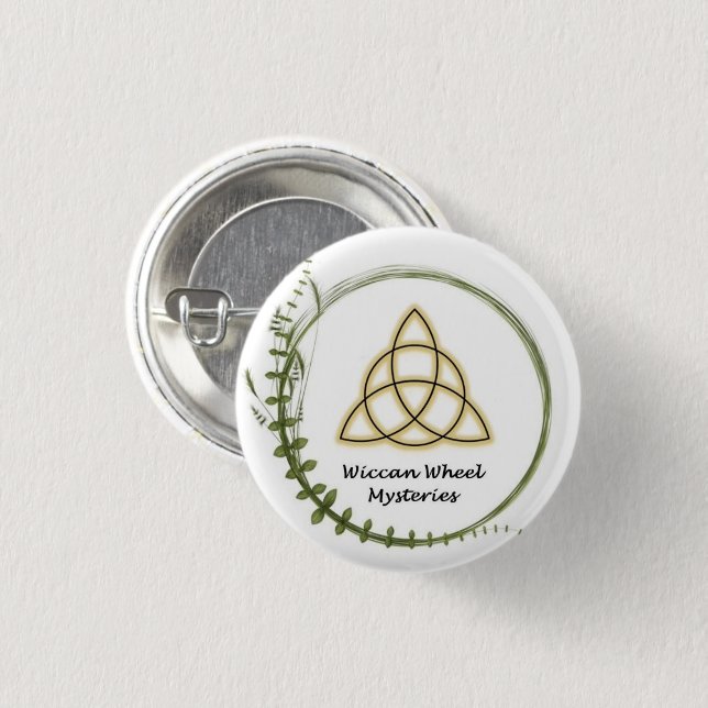 Wiccan Wheel Mysteries Button (Front & Back)