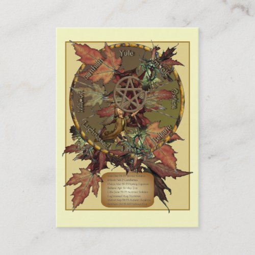 Wiccan Wheel With Pentacle Profile Card Business Cards