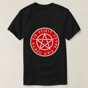 Wiccan white and red pentagram T-Shirt
