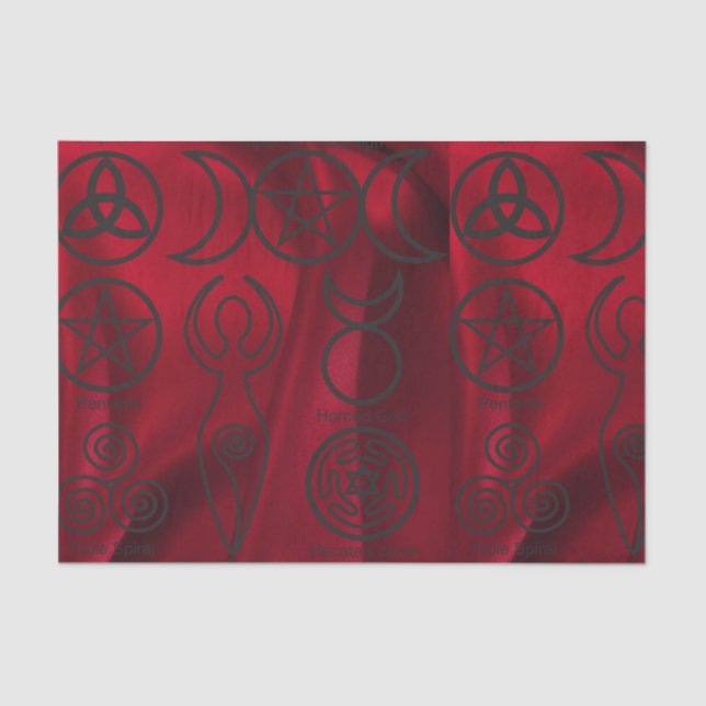 Wiccan,wicca,pagan,triquetra,pentacle,triple Tissue Paper (Front)