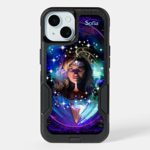 Wiccan Woman Star Pentagram Add Name  iPhone 15 Case