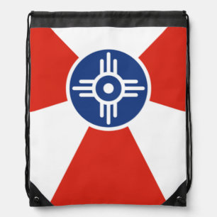 Wichita city flag drawstring bag