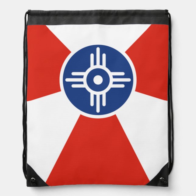 Wichita city flag drawstring bag (Front)