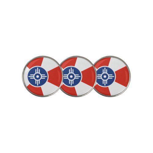 Wichita city flag golf ball marker