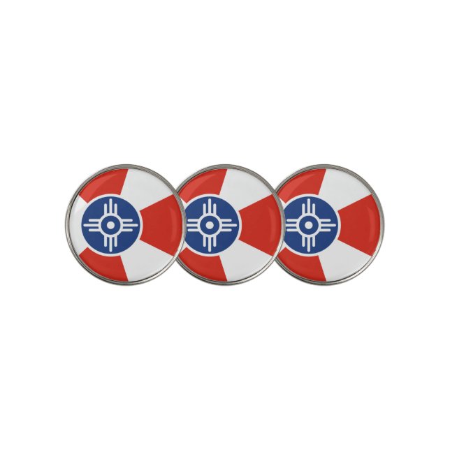 Wichita city flag golf ball marker (3 Up)