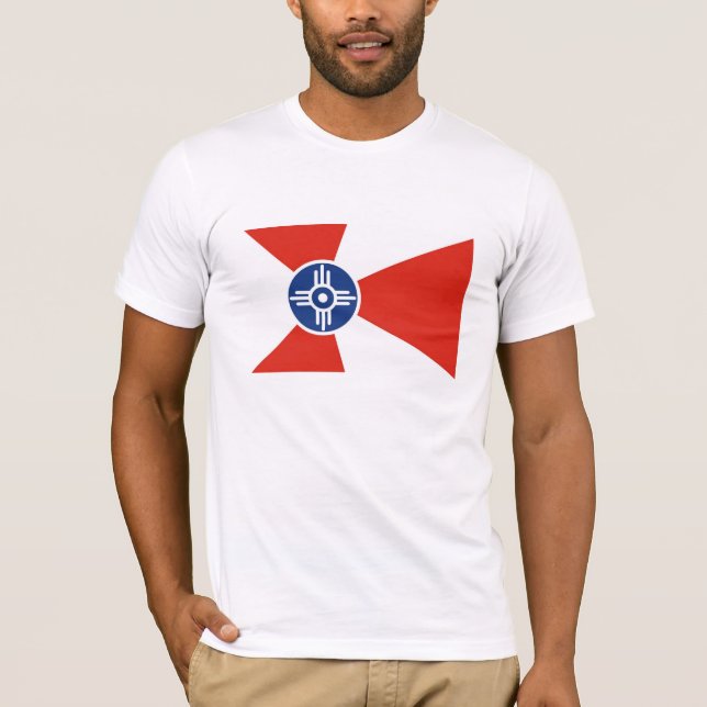Wichita city flag  Kansas state America country T-Shirt (Front)