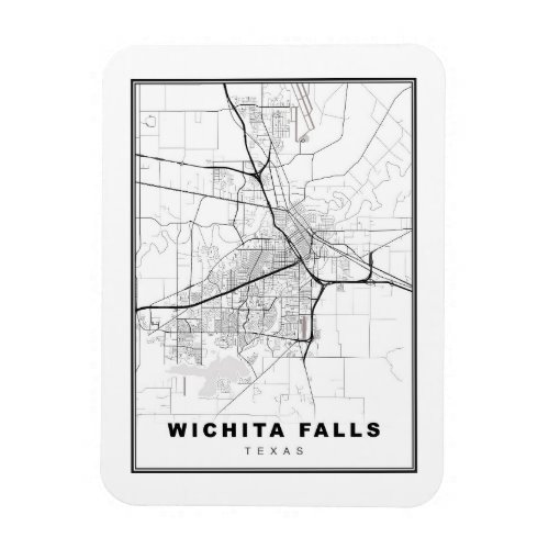 Wichita Falls Map Magnet