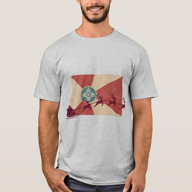 Wichita Flag Christmas T-Shirt (Front)