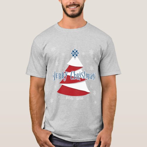 Wichita Flag Christmas Tree T_Shirt
