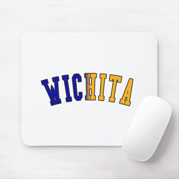Wichita in Kansas State Flag Colors Mouse Pad