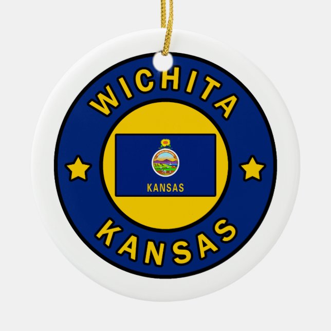 Wichita Kansas Ceramic Ornament (Front)