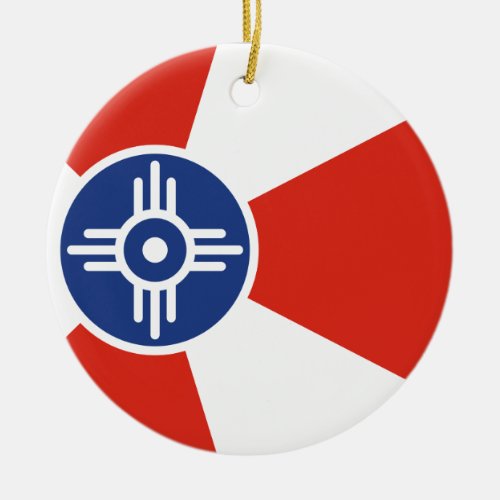 Wichita Kansas ICT Flag Ceramic Ornament