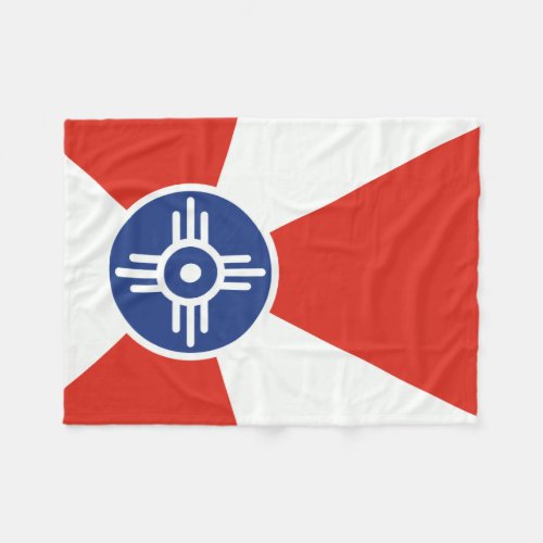 Wichita Kansas ICT Flag Fleece Blanket