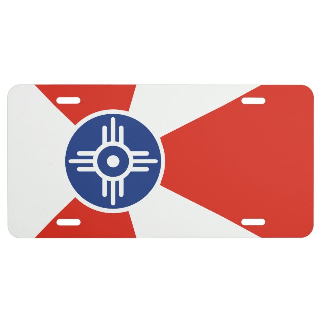Wichita Kansas ICT Flag License Plate (Front)