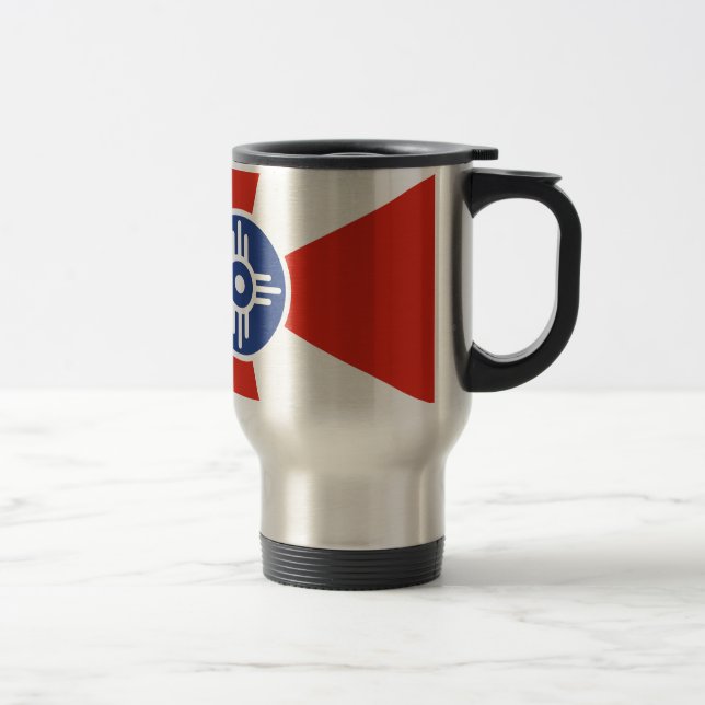 Wichita Kansas ICT Flag Travel Mug (Right)